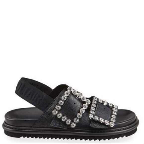 Zadig & Voltaire Alpha Grunge Jewel Buckle Sandals - Picture 2 of 11